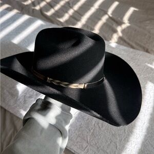Stetson Black Felt Cowboy Hat with Braided Hat Band